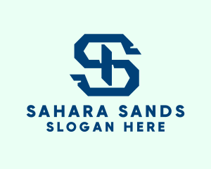 Blue Mechanical Letter S logo design