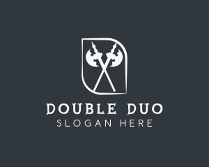 Double Battle Axe  logo design