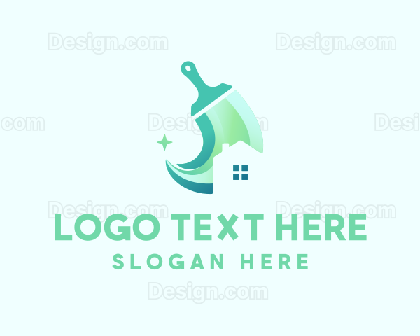 House Brush Cleaning Logo