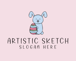 Easter Bunny Sketch logo design