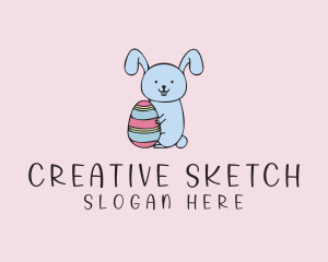 Easter Bunny Sketch logo design