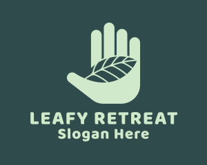 Botanical Leaf Hand  logo design