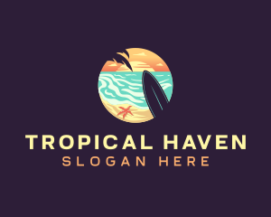 Tropical Beach Vacation logo design