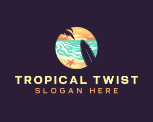 Tropical Beach Vacation logo design