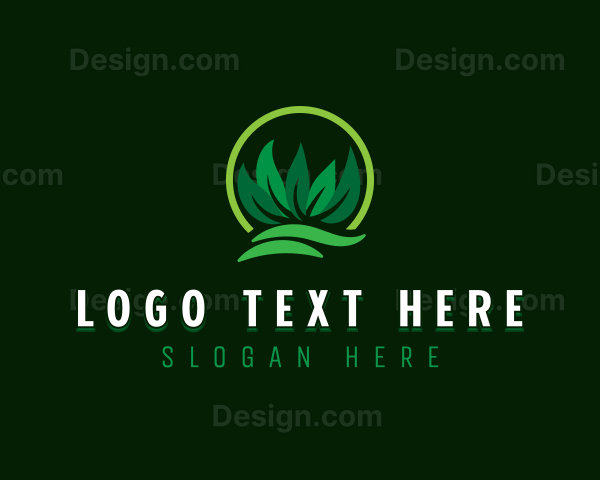 Lawn Grass Leaves Logo