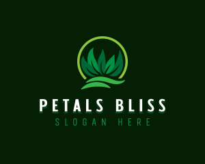 Lawn Grass Leaves logo design