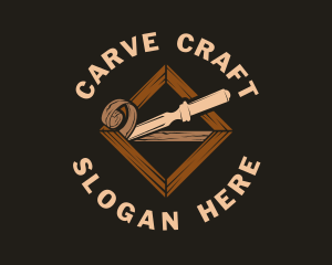 Wood Carving Chisel logo design