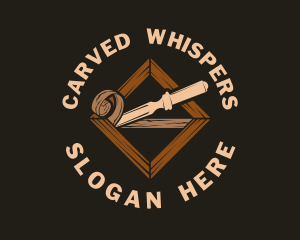 Wood Carving Chisel logo design