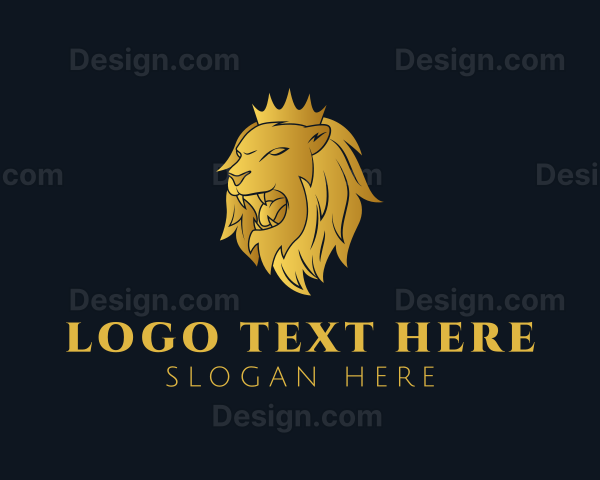 Gold Angry Lion Logo