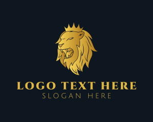 Gold Angry Lion logo