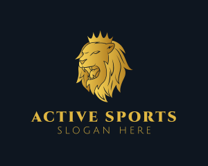 Gold Angry Lion Logo