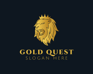 Gold Angry Lion logo design