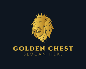 Gold Angry Lion logo design