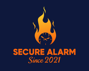 Fire Alarm Clock  logo design