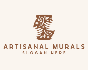 Floral Handmade Pottery logo design