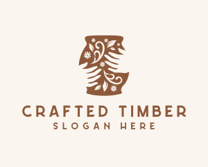 Floral Handmade Pottery logo design