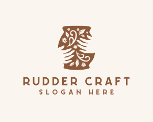 Floral Handmade Pottery logo design