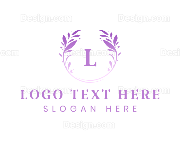 Beauty Salon Wreath Logo