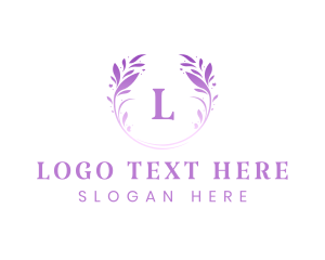 Beauty Salon Wreath Logo