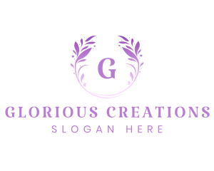 Beauty Salon Wreath logo design