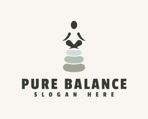 Balance Yoga Stone logo design