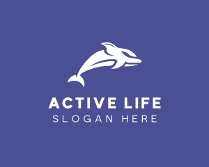 Aquatic Ocean Dolphin logo design