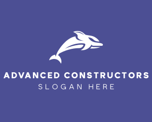 Aquatic Ocean Dolphin logo design