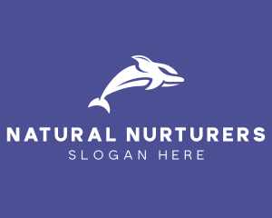 Aquatic Ocean Dolphin logo design