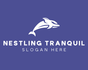 Aquatic Ocean Dolphin logo design