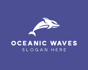 Aquatic Ocean Dolphin logo design