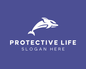 Aquatic Ocean Dolphin logo design