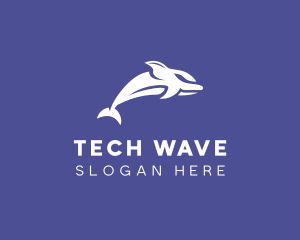 Aquatic Ocean Dolphin logo design