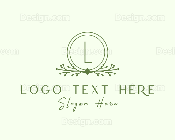 Floral Wreath Wedding Planner Logo