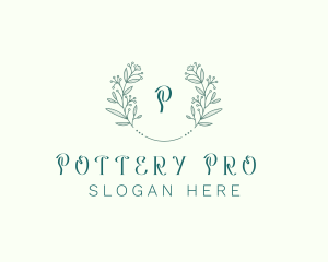 Flower Wreath Wedding Planner logo design