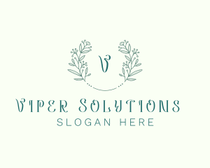 Flower Wreath Wedding Planner logo design