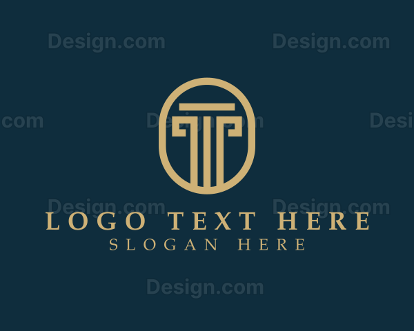 Legal Pillar Column Letter T Logo