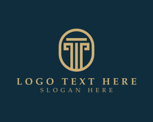 Legal Pillar Column Letter T logo