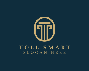 Legal Pillar Column Letter T logo design