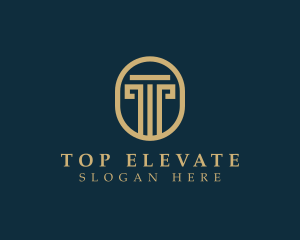 Legal Pillar Column Letter T logo design