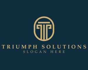 Legal Pillar Column Letter T logo design