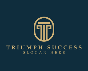 Legal Pillar Column Letter T logo design