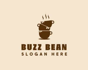 Hot Coffee Cup Tower  logo design