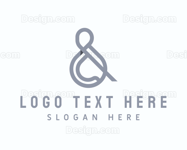 Gray Ampersand Typography Logo