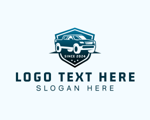 Pickup Hauling Car Logo