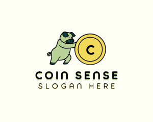 Savings Piggy Coin logo design