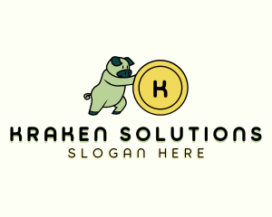 Savings Piggy Coin logo design