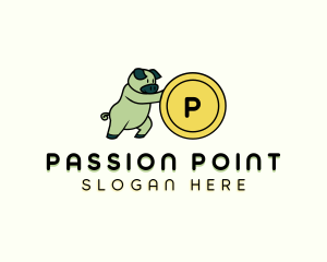 Savings Piggy Coin logo design