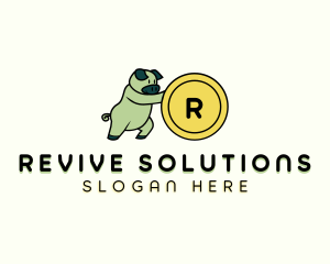 Savings Piggy Coin logo design