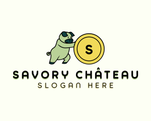 Savings Piggy Coin logo design