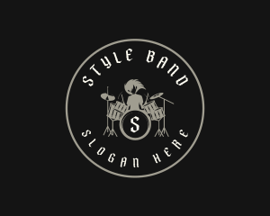 Drummer Rock Band logo design